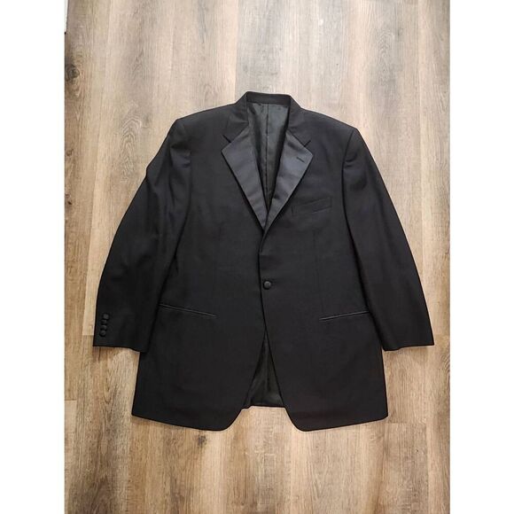 Corneliani MADE IN ITALY Tuxedo Suit Jacket Black 46 Long 100% virgin wool - Picture 1 of 9